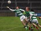 Oughterard's, Martin Coady,<br />
 and<br />
 Kilconly's, Damien Concannon,<br />
 during the County Intermediate Football Championship Final  at Pearse Stadium.