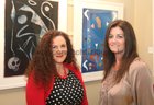 Tracy Kirby, Corrandulla, and Gina Mannion, Knocknacarra, at the opening of artist Maurice Walsh's exhibition at the Town Hall Theatre.