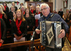 during the Mervue Folk Choir Annual Christmas Mass in the The Holy Family Church, Mervue. Following the removal of Covid restrictions it was the choir’s first Christmas Mass performance since the start of the pandemic. It was also the last Mass performance by the choir under the directorship of Ronnie Lawless who has stepped down after 44 years. 