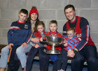 St Thomas’ v Loughrea Galway Senior Hurling Club Championship 2022 final replay at Pearse Stadium. St Thomas’ manager Kenneth Burke and his wife Emer and their children (from left) Freddie, Thea, Jimmy and Ellen with the Tom Callanan Cup