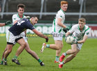 Claregalway v Moycullen Junior Football final at Pearse Stadium.<br />
Thomas Peatain and Max Peatain, Moycullen and Padraig Kearney, Claregalway 