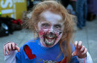 Zombies of all ages took part in the family friendly annual Galway Zombie Walk in aid of Jigsaw last Saturday evening. The walk ended with a fire show by performance group Hoopla Troupla in Fr Burke Park at Fr Griffin Road. Jigsaw Galway is a free, non-judgemental and confidential support service for young people living in Galway city and county.<br />
