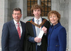 Noel and Patricia O’Toole, Barna, with their son Gavin who was conferred with a Master in Energy Systems, Engineering, at NUI Galway.
