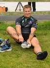 <br />
Ethienne Reyneck, getting ready for training at the Connacht Rugby Media Day at the Sportsground. 