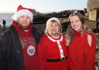 Stephen, Maureen and Nicole Curtin, Cregal Art, Monivea Road, at Blackrock for the Christmas Day swim.