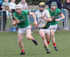 Calasanctius College Oramnmore v St Mary's C.B.S. Enniscorthy All-Ireland Post Primary Schools Paddy Buggy Cup (Senior B Hurling) semi-final at Rathdowney, Co Laois.<br />
Matthew Furey and Eanna Costello, Calasanctius College Oranmore and Shane Reddy, St Mary's CBS Enniscorthy