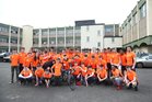 5th Year students involved in Cycle Against Suicide on SchoolsGoOrange Day at St Joseph's College. Included with the group are teachers and coordinators of Cycle Against Suicide activities, Sarah Gleeson, Ross Conboy and Marie Connolly