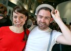 Nicole Pschetz, Make a Move project, and playwright and actor James Riordan, Brú Theatre, at the opening of the Galway Theatre Festival in the O'Donoghue Centre for Drama, Theatre and Performance at NUI Galway.