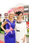 Carmel Dooley and Cora Casserly  at the Anthony Ryan Best Dressed Lady Competition at the Galway Races.     