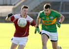 Claregalway v Williamstown Intermediate Football Championship final at the Pearse Stadium.<br />
Sean Smyth, Williamstown, and Keith McDermott, Claregalway