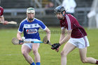 Galway v Laois 3rd round game in the Allianz National Hurling League at the Pearse Stadium.<br />
Galway's Sean Loftus and Ross King, Laois.