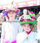 Clara Curtin and Jessica Beggan, both from Kinvara, at Mad Hatters Day at the Galway Races.