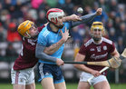 Galway v Dublin Allianz Hurling League Division 1B game at the Pearse Stadium.<br />
Galway's Davy Glennon, and Dublin's Cian O'Cllaghan