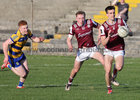 Galway v Roscommon Connacht GAA Under 20 Football Championship 2025 Round 4 game in Tuam Stadium.<br />
Galway's Cian Marks and Seán Dunne and Roscommon's Cillian Campbell