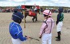 Young jockeys in the parade ring at the Omey Races last Sunday.
