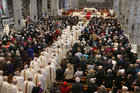 The procession to the alter at Galway Cathedral before funeral Mass for Former Bishop of Galway, Most Rev Eamonn Casey.