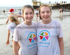 Andrea Shaughnessy and Elizabeth Ryan from Barna after their Christmas Day swim for COPE Galway at Blackrock