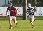 Turloughmore v Clarenbridge Under 21A hurling semi final at Kenny Park, Athenry.<br />
Christy Brennan, Clarenbridge and Aaron O'Shaughnessy, Turloughmore