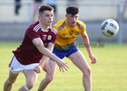 Galway v Roscommon Connacht Under 20 Football Championship semi-final in Kiltoom.<br />
Galway's Gavin Burke and Roscommon's Daire Keenan<br />
 <br />
