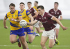 Galway v Roscommon Connacht FBD final at the NUI Galway Connacht GAA Air Dome.<br />
Galway’s Finnian Ó Laoi and Roscommon’s Ultan Harney