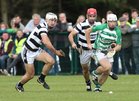 Turloughmore v Killimordaly Senior Hurling Championship game at Sarsfields GAA Club new home grounds in New inn.<br />
Tomas Madden, Killimordaly, and Fergal Moore and Daithi Burke, Turloughmore