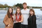 Katie O'Brien with her sister Aoibhinn and brother Sean and their mother Aileen at the reception at Galway Rowing Club.