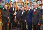Padraic McCormack (third from left) at the launch of his book 'Beneath the Silence' pictured with, from left: Cllr Pádraig Mac an Iomaire, Sean Kyne TD, Minister of State for the Irish Language, the Gaeltacht and the Islands, Cllr Donal Lyons, Deputy Mayor of Galway, Cllr Liam Carroll and retired Cllr Padraic Conneely, in Charlie Byrne's Bookshop.