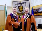 <br />
Cllr Mike Hubbard, Deputy Mayor and Cllr Pearce Flannery, afterrgeir election at City Hall. 