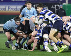  Bank of Ireland Senior Cup Final at Dexcom Stadium.<br />
Joey Tierney, Corinthians and Dylan Keane, Galwegians