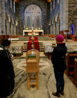 People pay their respects before the funeral Mass of former Bishop of Galway, Most Rev Eamonn Casey, at Galway Cathedral.
