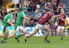 Galway v Limerick All-Ireland Minor Hurling Championship quarter final round 1 at Semple Stadium, Thurles.<br />
Galway's Dean Reilly and Limerick's Emmet McEvoy and Ben Herlihy