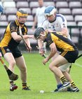 Sylane v Micheal Breathnach's Junior 1 Hurling Championship final at the Pearse Stadium.<br />
Adrian Lardner and Stephen Burke, Sylane, and Breandán Ó Conghaile, Míchéal Breathnach's