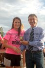 At the finals night of Tag Rugby at Galway Corinthians at Corinthian Park, Cloonacauneen.<br />
<br />
11 Wise Monkeys won the C League 2 final.<br />
<br />
Pictured with President of Galway Corinthians RFC, Declan Russell, is Deirdre Fitzpatrick