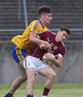 Galway v Roscommon Connacht Under 20 Football sem-final at Tuam Stadium.<br />
Galway's Finian Ó Laoí and Roscommon's L Mollahan