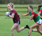 Galway v Mayo CLGFA Minor Championship A final at the Connacht GAA Centre of Excellence, Bekan, Co Mayo.<br />
Galway’s Caoimhe Cleary and Mayo’s Ciara Nyland