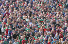 Galway and Mayo supporters observe a minutes silence in memory of Kate Moran before the start of last Sunday’s Connacht Senior Football Championship quarter-final at MacHale Park, Castlebar. Galway manager Padraic Joyce said the win for Galway was for the 20-year-old camogie player.
