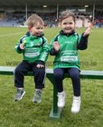 Liam Mellows Mascots Kyle Hastings and Kirstin Fahy sit on the bench awaiting the players for the panell photograph before the start of the All-Ireland Club Hurling Championship semi-final against Cuala at Semple Stadium in Thurles last Sunday.