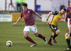 Galway United v Longford Town at Eamonn Deacy Park.<br />
Galway United's Maurice Nugent and Chris Mulhall, Longford Town