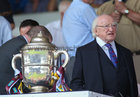 Galway v Kilkenny Leinster Senior Hurling Championship final replay at Semple Stadium, Thurles.<br />
President Michael D Higgins at the game