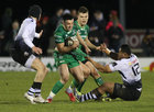 Connacht v Zebre Guinness PRO14 game at the Sportsground.<br />
Connacht's Cian Kelleher tackled by Zebre's Faialaga Afamasaga