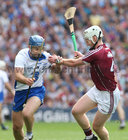 Galway v Waterford All-Ireland Senior Hurling Championship final at Croke Park.<br />
Galway's John Hanbury and Waterford's Michael Walsh