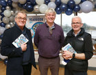 Pictured at the launch of the Bish Rowing Club Yearbook 2023 in Galway Rowing Club were, from left: Seamus Callanan, Deputy Principal, St Joseph's College<br />
(The Bish), George Finnegan, Chairperson of the Bish Rowing Club and Ruadhán Cooke.