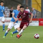 Galway United v Finn Harps SSE Airtricity League game at Eamonn Deacy Park.<br />
Galway United's Conor Barry and Jesse Devers, Finn Harps