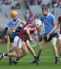 Galway v Dublin 2018 All-Ireland Minor Hurling Championship semi-final at Croke Park.<br />
Galway's Oisin Salmon and Dublin's Ciaran Foley and Liam Dunne