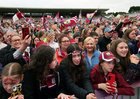 Supporters during the homecoming of the Galway Football team at Pearse Stadium on Monday evening.