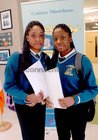 <br />
Twins Sarah and Grace Bokunde,  after they received their junior Cert Exam Results at Colaiste Mhuirlinne Doughiska. 