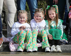 Young spectators at University Road to watch the St Patrick's Day Parade.