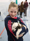Sarah Byrne from Craughwell with Jester at the MADRA Adoption Day in the sportshall at GMIT.