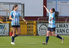 Salthill Devon v Corrib Celtic Galway League Women's Cup final at Eamonn Deacy Park.<br />
Salthill Devon’s Anna Fahy (left) celebrates after scoring a goal  …. and Alannah McNeil