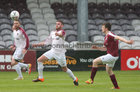 NUI Galway v Renmore B Joe Ryan Cup final at Eamonn Deacy Park.<br />
Keith Corcoran, NUI Galway and Patric Evason, Renmore AFC